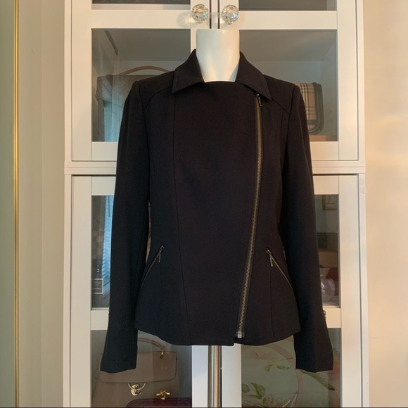 Laura petites Women’s Black Moto Jacket Size 2 - Picture 6 of 15